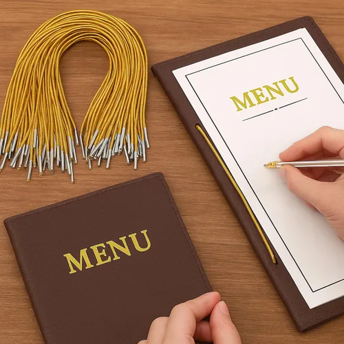 Vista 8 de Mandala Artesanía Menú Máscara Badge Sign Hanging Elastic Cord bucle banda con metal de púas púas Durable, Stretchy Loop Band Fastener for Face