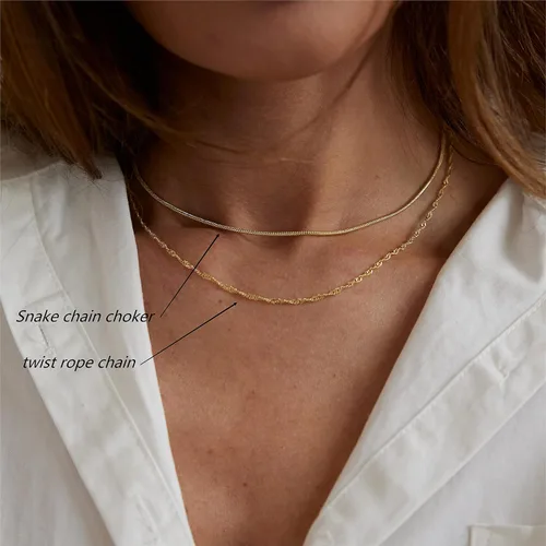 Vista 4 de ASCOMY Collares en capas para mujer, delicado collar de oro de 14 quilates chapado en oro de espiga para mujer, collar de cruz de perlas, clip