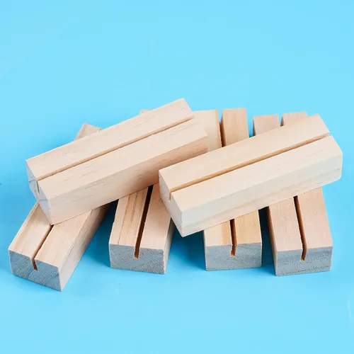 Vista 4 de 20 soportes de madera para tarjetas de lugar, soportes para números de mesa, soportes pequeños para letreros de mesa, soporte para tarjetas