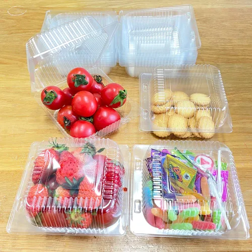 Vista 9 de WAQIAGO 150 bandejas de plástico desechables resistentes con bisagras de 5 x 5 pulgadas, recipientes desechables para llevar para ensaladas, frutas