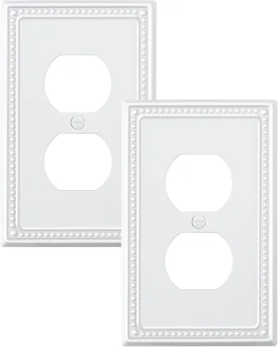 Vista 81 de Paquete de 2 cubiertas de placa de interruptor de luz de doble palanca, cubiertas decorativas de placa de doble interruptor Pearls, placa de pared
