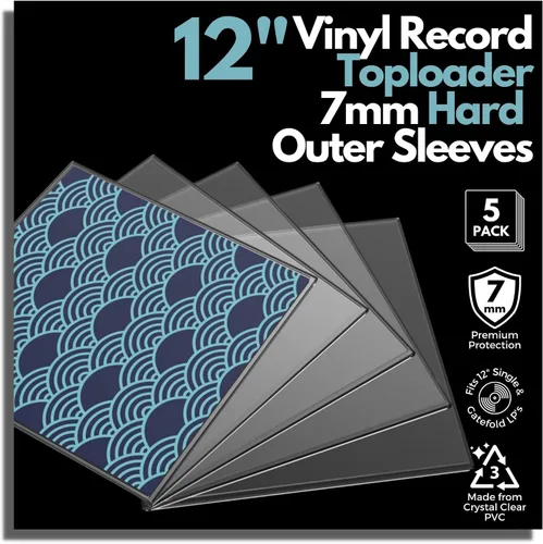 Vista 7 de Toploader para discos de vinilo de 12 pulgadas, protector de fundas de disco de vinilo duro, 0.276 in de grosor, funda de almacenamiento duro