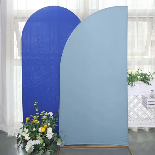Vista 50 de Efavormart - Juego de 4 fundas de elastano beige para arco de media luna, fundas de telón de fondo Chiara de 2.5 pies a 7 pies para escenarios