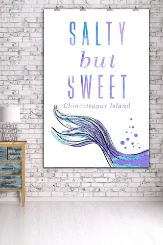 Vista 3 de Chincoteague Island, Virginia, Salty But Sweet, Mermaid Tale (36 x 54 pulgadas, decoración de pared, póster de viaje)