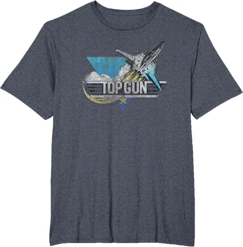 Vista 35 de Top Gun Illustrated F-14 Triangle Art Camiseta, Azul / Patchwork, S Azul Marino