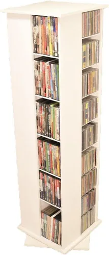 Vista 7 de Venture Horizon - torre giratoria para CDs, DVDs, Blu-ray, Disney, VHS, negra, 600 lugares, Madera, Negro