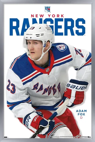 Vista 9 de Trends International NHL New York Rangers - Póster de pared de la serie 23 de Adam Fox, 22.4 pulgadas de largo x 14.7 pulgadas, versión enmarcada