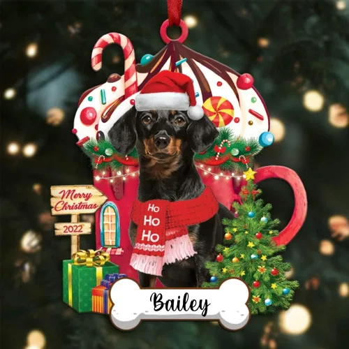 Vista 109 de Amantes de los perros de Navidad – Navidad de perros disponibles para muchos perros Shi Tzu – Adorno con forma personalizada, adorno de Navidad