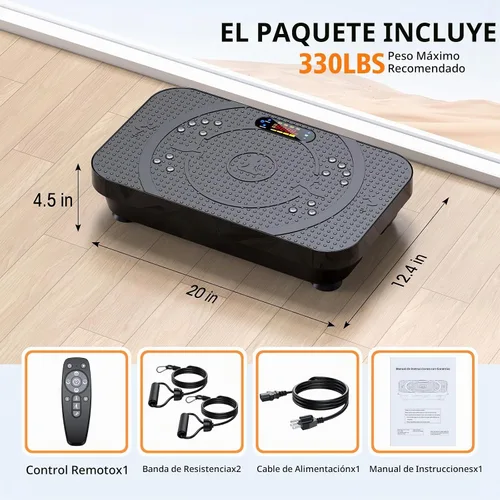 Vista 9 de Vibration Plate Exercise Machine, 999 Speeds Whole Body Workout Platform with 330LBS