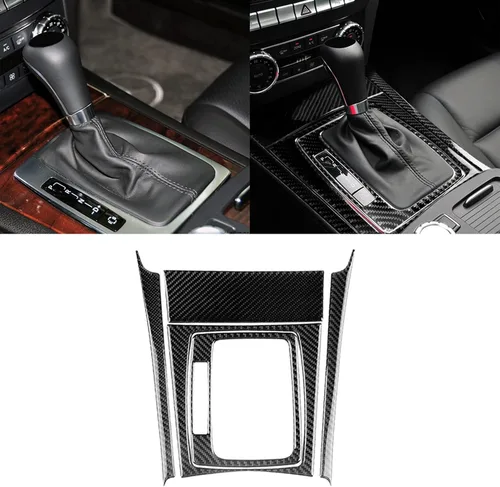 Vista 13 de para Mercedes-Benz Clase C W204 2011-2013 Real Cubierta de Panel de Fibra de Carbono Suave para Aire Acondicionado, Adhesivo de Marco de Panel