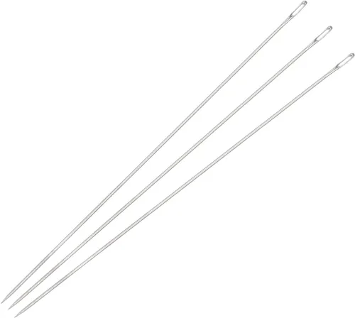 Vista 14 de uxcell 25 agujas de rebordear finas y largas rectas hilos de bordado de acero inoxidable de 2.17 pulgadas