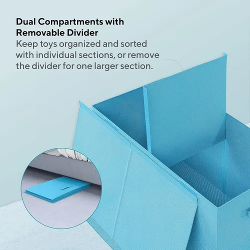Vista 4 de Mindspace Caja de juguetes para niños, niñas, contenedores de almacenamiento de juguetes, caja de almacenamiento para niños, bonita caja