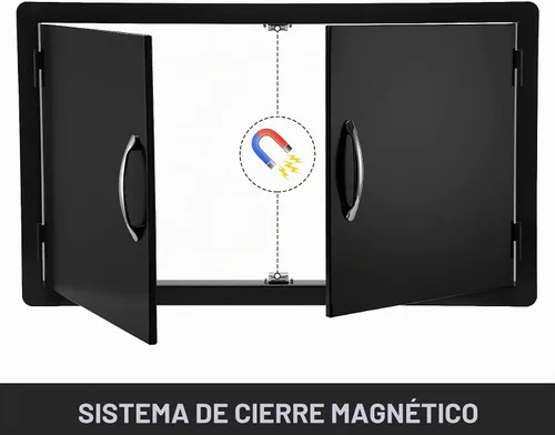 Vista 5 de Stanbroil Puertas de cocina al aire libre de 36 pulgadas de ancho x 21 pulgadas de alto, construcción de pared, montaje vertical de doble puerta