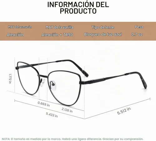 Vista 4 de RB. Pilot - Lentes de lectura retro de ojo de gato para mujer, con bloqueo de luz azul, lentes de computadora con bisagra de resorte Negro