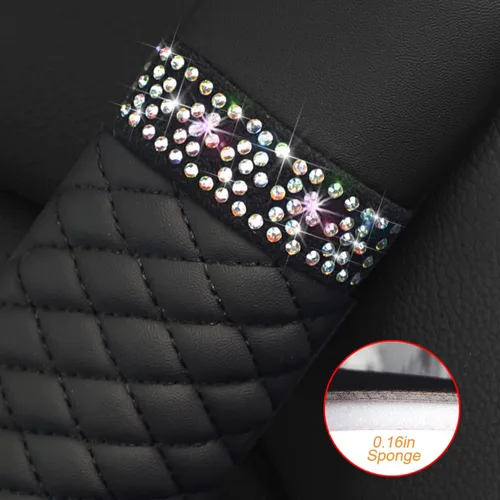 Vista 4 de zipelo 2 fundas para cinturón de seguridad de automóvil, almohadillas de cuero transpirable que protegen tu cuello, correas de arnés para una
