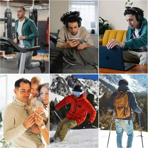 Vista 4 de Conjunto de ropa interior térmica para hombre, capa base de invierno, parte superior e inferior, ultra suave pantalones largos