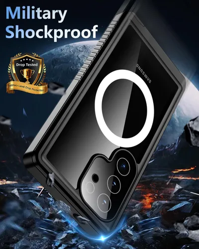 Vista 4 de Oneagle Funda impermeable para Samsung Galaxy S25 Ultra [compatible con MagSafe], [protector de pantalla integrado y protector de lente]