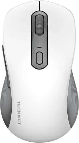 Vista 9 de TECKNET Ratón Bluetooth [USB + BT1 + BT2] Ratón inalámbrico para laptop, clic silencioso, diseño ergonómico, 4800 DPI Ratones de computadora