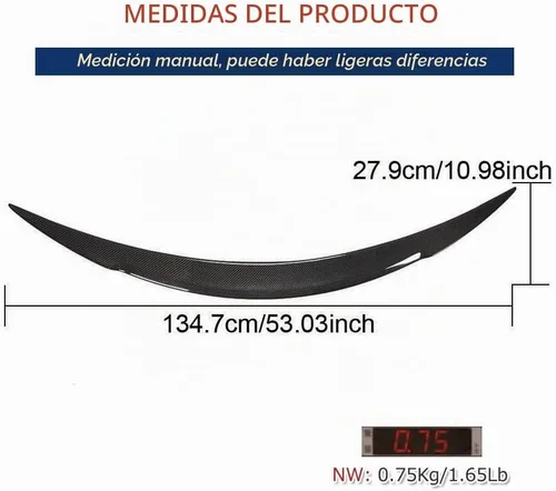 Vista 4 de Model S Carbon Fiber Trunk Spoiler for Tesla Model S 2012-2026