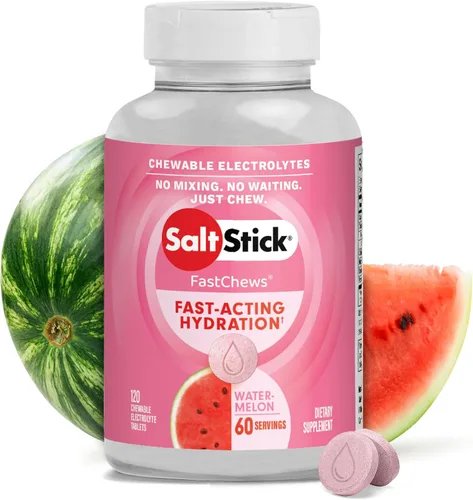 Vista 13 de SaltStick Electrolyte FastChews con cafeína – 60 tabletas masticables Citrus Burst – Tabletas de sal para correr e hidratar, masticables
