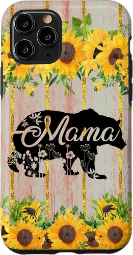 Vista 29 de Mama Bear Rustic Woodgrain Sunflower Farmhouse Country Mama Case for iPhone 17