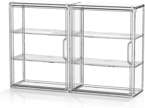 Vista 10 de Vitrina de acrílico transparente de 4 niveles para figuras coleccionables montada en la pared, vitrina de exhibición de figuras de hobby