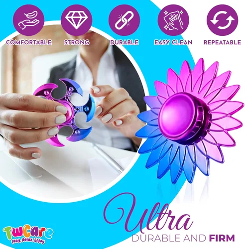 Vista 5 de Paquete de 20 juguetes giratorios de mano de alta velocidad para ansiedad, TDAH, niños, adultos, niños, niñas, paquete sensorial de la yema