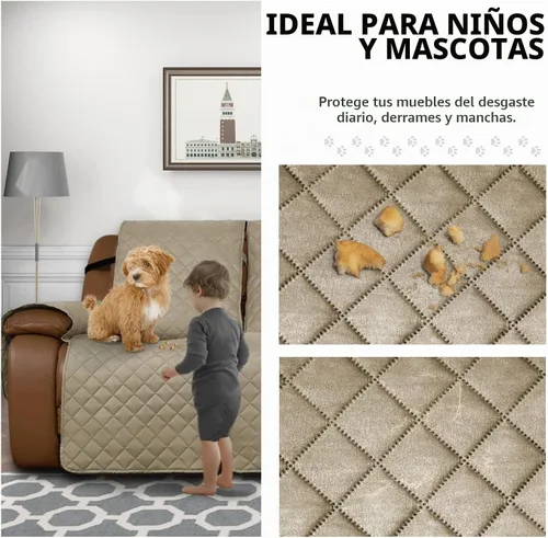 Vista 3 de Easy-Going Funda de sofá reclinable de gran tamaño, reversible para sillón reclinable de 3 asientos, funda de sofá dividida para cada asiento