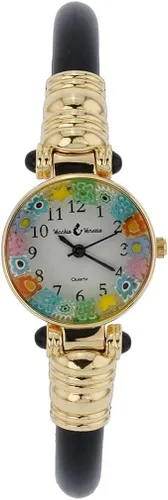 Vista 2 de GlassOfVenice - Reloj pulsera Millefiori de cristal de Murano, color negro y dorado multicolor, Negro