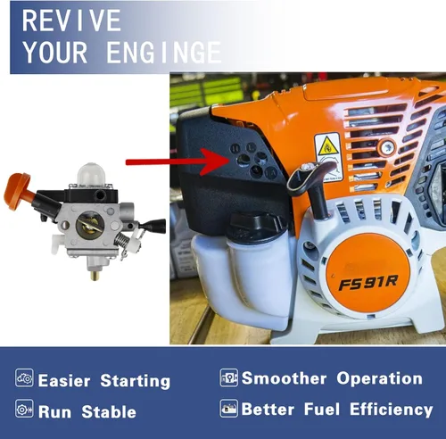 Vista 3 de 4180-120-0615 FS91 FS91 R Carburador para Stihl FS91 FS91R FS111 FS89 HT102 HT103 FC91 FC96 KM91 KM91R KM111 FC111 Desbrozadora recortadora Carb