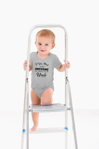 Vista 7 de AW Fashions If You Think, I'm Awesome You Should See My Uncle - Body para bebé recién nacido