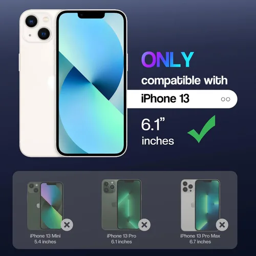 Vista 2 de Maxdara - Carcasa magnética transparente para iPhone 13 con protector de pantalla, transparente Funda transparente delgada 3 en 1 con protector