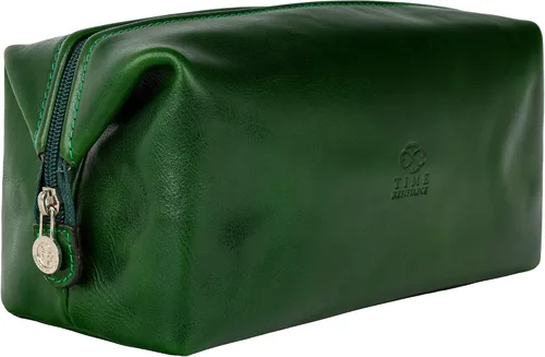 Vista 10 de Time Resistance Bolsa de Aseo de Cuero Estuche de Cosméticos Kit Dopp Elegante Italiano, Negro, Classic