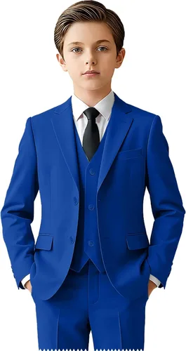 Vista 7 de Trajes para niños para portador de anillos de boda formal, traje de Negro (corbata)