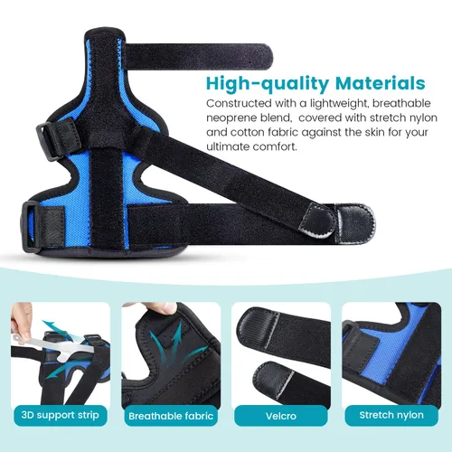 Vista 4 de DrFinger Férula de pulgar Spica para mano izquierda y derecha, soporte de pulgar y muñeca, inmovilizador de pulgar para tendinitis tenosinovitis