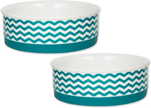 Vista 11 de Bone Dry Ceramic Pet Collection Chevron, juego pequeño, 4.25x2, gris, 2 piezas