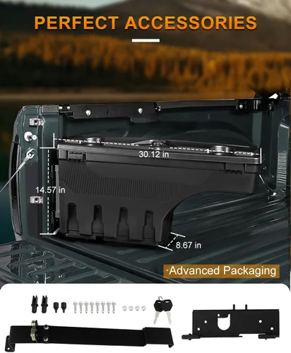Vista 5 de ROADFAR Caja de almacenamiento de repuesto para caja de camioneta del lado izquierdo del conductor para Chevrolet Colorado 2004-2012, para GMC