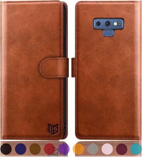 Vista 7 de SUANPOT Funda de piel tipo cartera para Samsung Galaxy Note 9 de 6.4 pulgadas con bloqueo RFID, soporte para tarjetas de crédito, funda con tapa