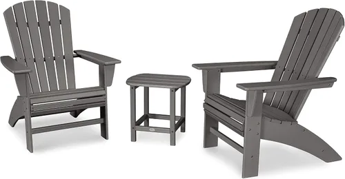 Vista 5 de POLYWOOD Juego de sillas Adirondack de 3 piezas náuticas con mesa auxiliar Aruba