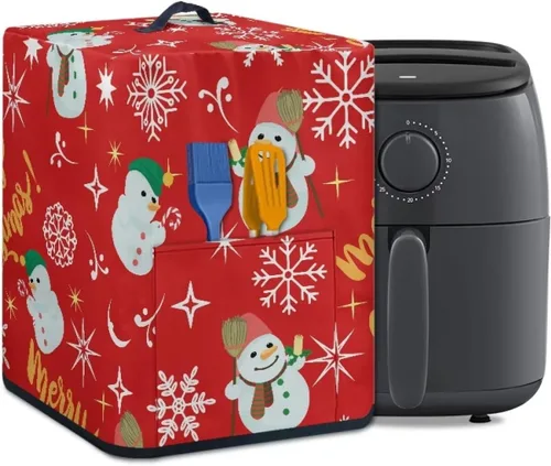 Vista 16 de Gomyblomy Funda para electrodomésticos pequeños con diseño de murciélagos, protector de freidora de aire lavable con tema de Halloween, protector