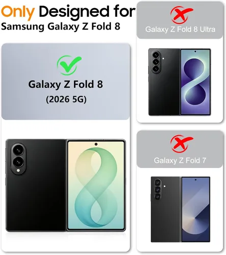 Vista 2 de SPIDERCASE Funda para Samsung Galaxy Z Fold 8, protector de pantalla integrado, protección de bisagra, función atril, funda protectora de cuerpo