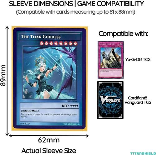 Vista 4 de TitanShield Pequeñas fundas japonesas para tarjetas, amarillas (150 mangas), se adapta a Yu-Gi-Oh Amarillo