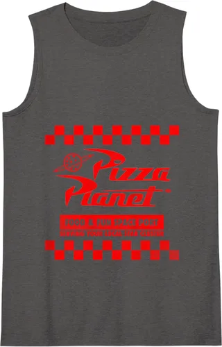 Vista 7 de Disney Pixar Toy Story Pizza Planet - Camiseta sin mangas con logotipo a cuadros, Azul / Patchwork, S Azul Marino