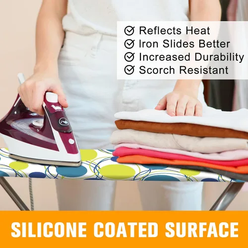 Vista 5 de Funda y almohadilla para tabla de planchar, tamaño estándar de 12" x 42" pulgadas, funda de repuesto para tabla de planchar, cubierta para tabla