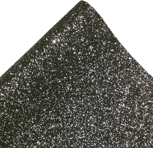 Vista 5 de Rollo de tela negra brillante con purpurina gruesa plateada, 12 x 52 pulgadas, color mixto brillante, invierno, Halloween, piel sintética