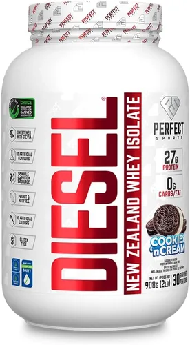 Vista 23 de PERFECT SPORTS Diesel 100% aislado de proteína de suero de Nueva Zelanda Endulzado con stevia, sin ingredientes artificiales, apto para dieta keto