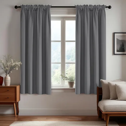 Vista 181 de Deconovo Cortinas opacas, aislamiento térmico, dobladillo para barra, reducción de ruido, certificado Oeko-TEX, cortinas de oscurecimiento