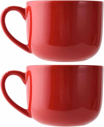 Vista 10 de 50oz gran taza de sopa de cerámica con asas para café, té, helado, cereal (negro)