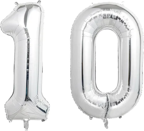 Vista 47 de Globos gigantes de números negros de 40 pulgadas, globos de aluminio de Mylar con helio para cumpleaños, globo número 0 para decoración de fiestas