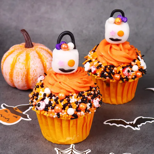 Vista 4 de Gránulos de Halloween para Decoraciones de Pasteles 4.2oz, Dulces Comestibles de Globos Oculares Sangrientos, Cuchillo, Huesos de Perro Sangrientos